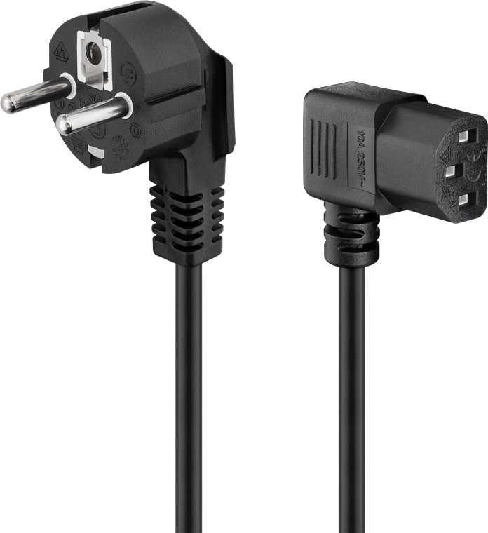 GOOBAY PC96042 CEE7/7 KULMA - IEC C13 KULMA KOJEVERKKOJOHTO 3X0,75mm2 - 1,5m MUSTA
