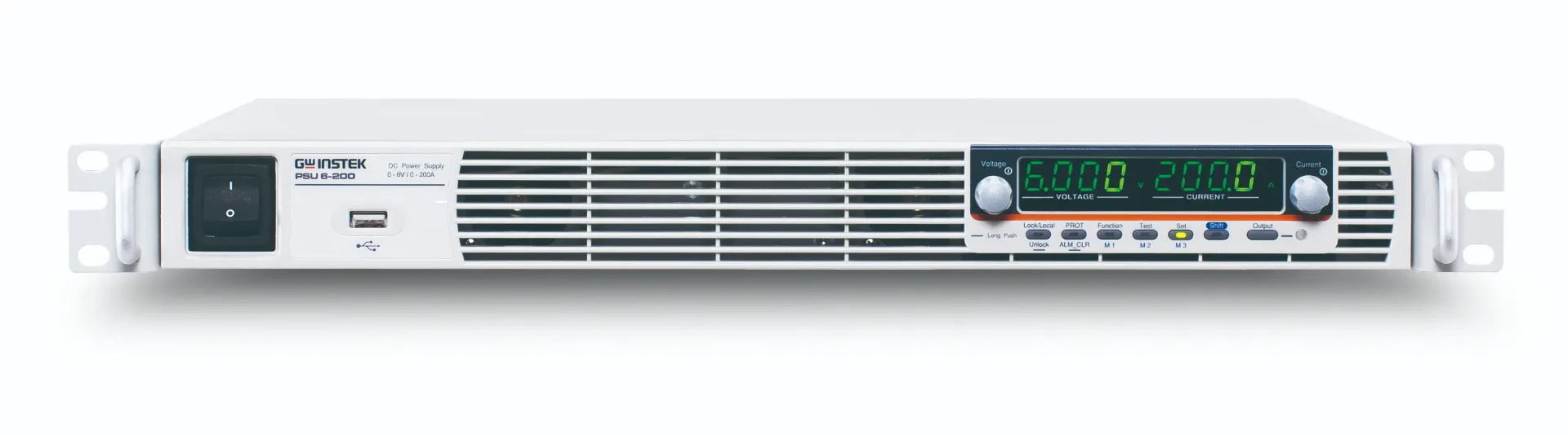 GW INSTEK PSU 6-200 - Ohjelmoitava DC Virtalähde 1-kanavainen 1200W 6V 200A räkkiasennettava