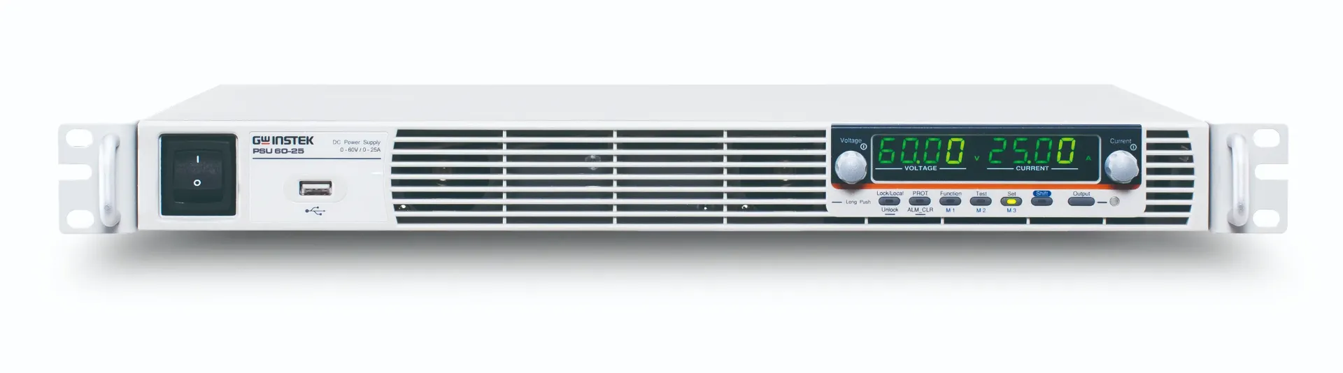 GW INSTEK PSU 60-25 - Ohjelmoitava DC virtalähde 1-kanavainen 1500W 60V 25A räkkiasennettava