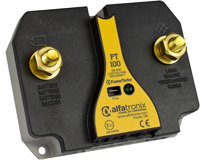 Alfatronix PT100 - Akkuvahti 9-32 Vdc 100A IP65 - Esiohjelmoitu