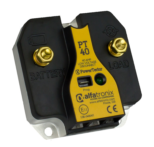 [PT40] Alfatronix PT40 - Akkuvahti 9-32 Vdc 40A IP65 - Esiohjelmoitu