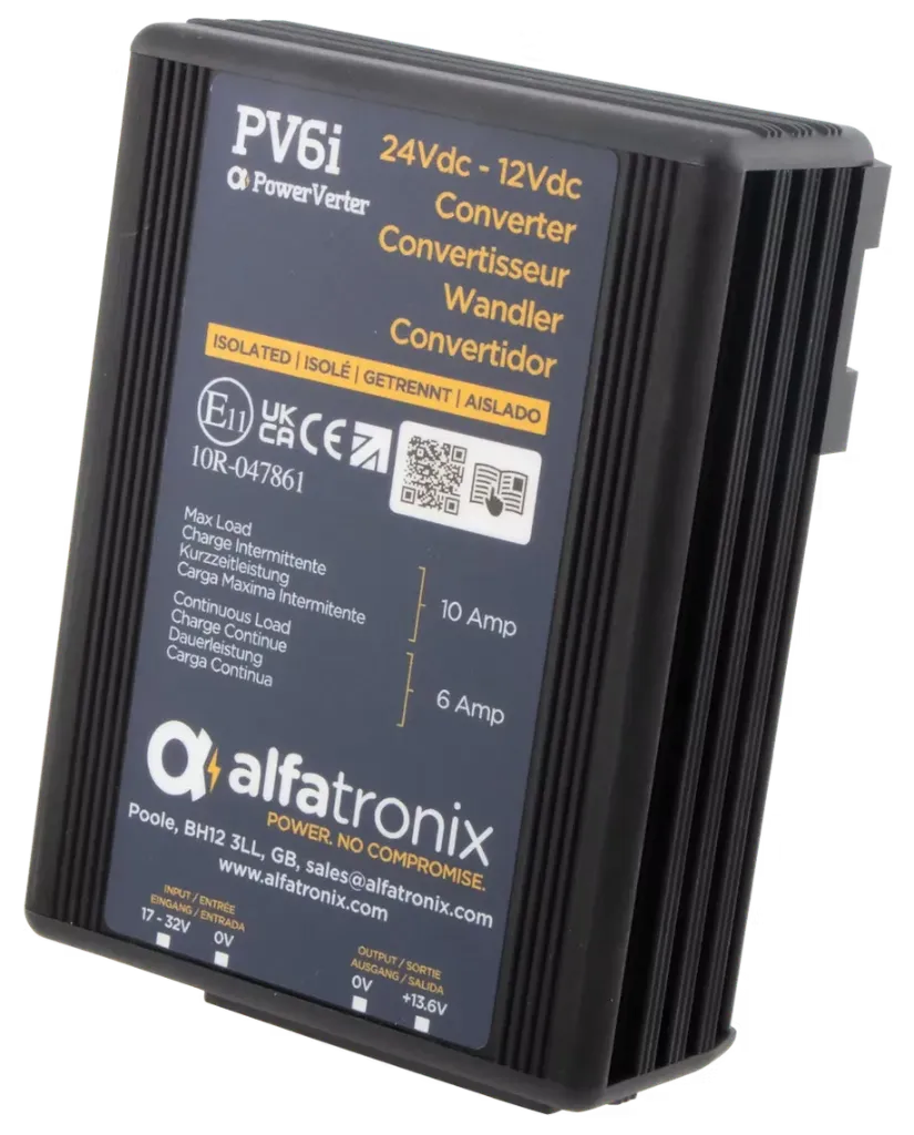ALFATRONIX PV6i-RU - DC/DC Muunnin 24/12VD 6A (10A) GALVAANINEN EROTUS IP65