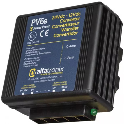 [PV6S] DC/DC Muunnin 24/12V 6A 72W Ei Galvaanista Erotusta - ALFATRONIX PV6S