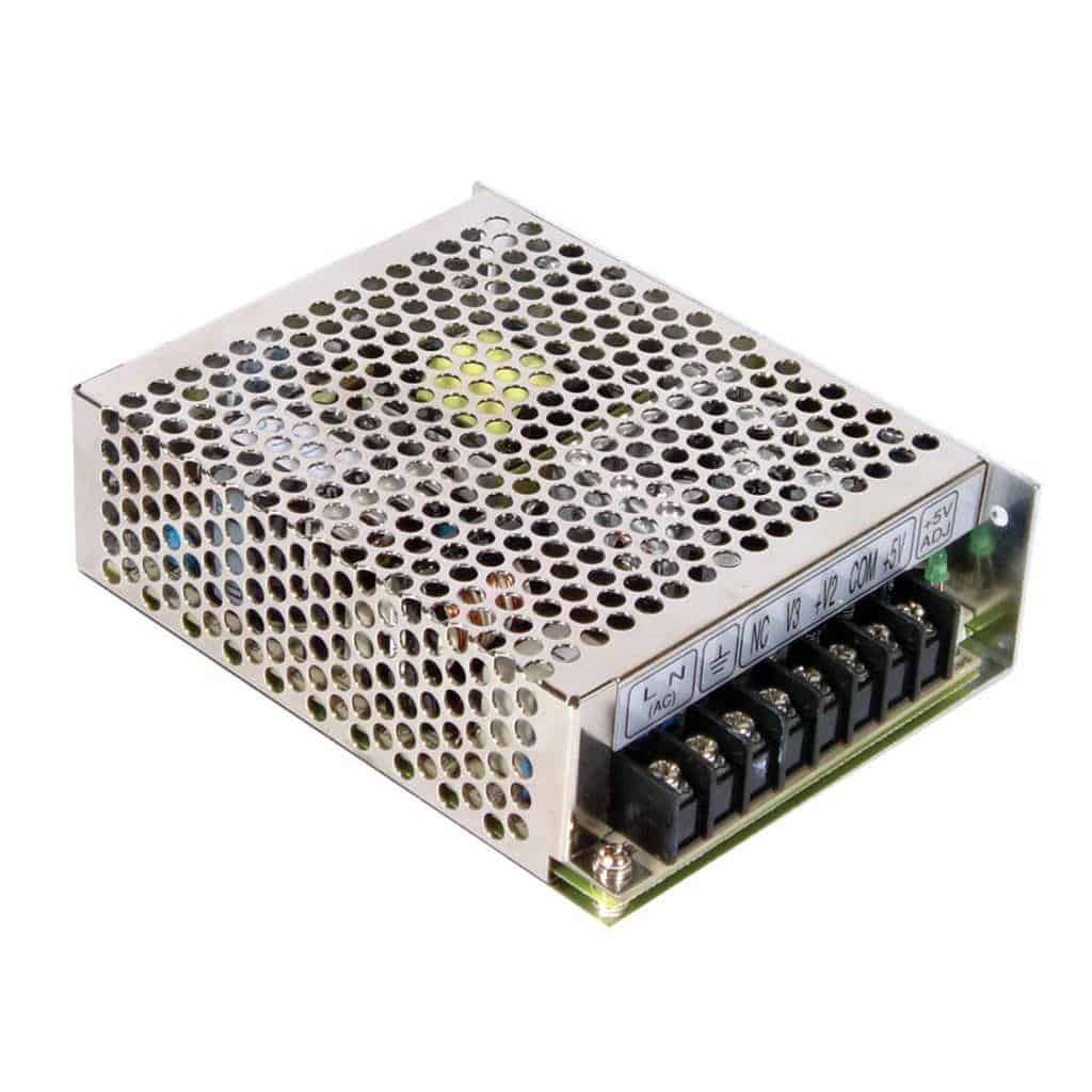MEAN WELL RT-65B - Teholähde 3-lähtöinen 5V 5A / 12V 2.8A / -12V 0.5A 65W