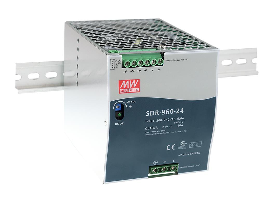 MEAN WELL SDR-960-24 - Teholähde DIN-kisko 960W 24V 40A