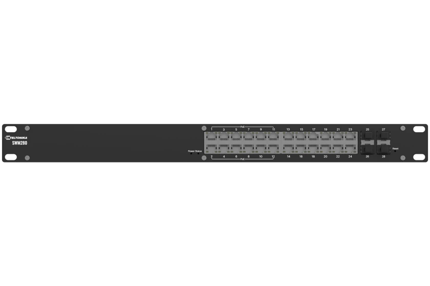 Teltonika SWM280 - PoE+ Hallittava L2 kytkin 24-porttinen 4 x SFP