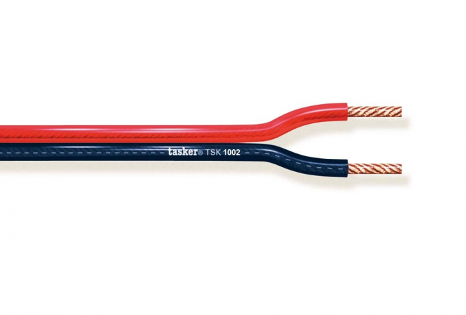 TASKER - TSK1002 ERITTÄIN TAIPUISA KAIUTINKAAPELI 2x1,50 mm2 -  PVC 100 m KELA - PUNAINEN-MUSTA