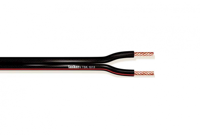 TASKER - TSK1013 ERITTÄIN TAIPUISA KAIUTINKAAPELI 2x0,75 mm2 -  PVC 100 m KELA - MUSTA
