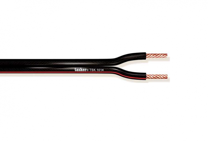 [TSK1014] TASKER - TSK1014 ERITTÄIN TAIPUISA KAIUTINKAAPELI 2x1,00 mm2 -  PVC 100 m KELA - MUSTA
