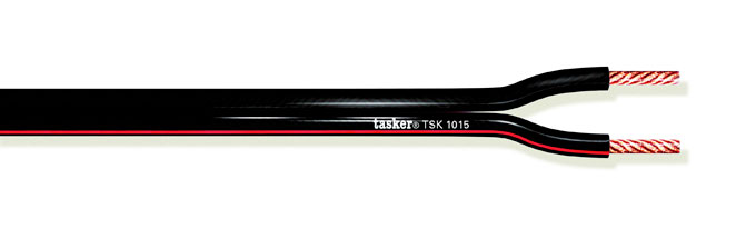 TASKER - TSK1015 ERITTÄIN TAIPUISA KAIUTINKAAPELI 2x1,50 mm2 -  PVC 100 m KELA - MUSTA