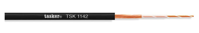 [TSK1142.0100] TASKER TSK1142 - PUNOS SUOJATTU YKSINAPAINEN KAAPELI 1x0,06mm2 PVC 100m KELA MUSTA