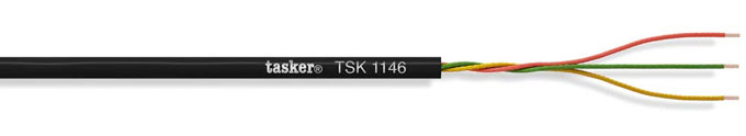 [TSK1146.0100] TASKER - TSK1146 100M MONINAPAINEN KAAPELI 3x0,04 mm2 - PVC 100 m KELA - MUSTA