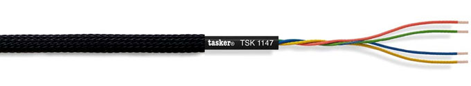 TASKER - TSK1147 100M MONINAPAINEN KAAPELI 4x0,08 mm2 -  PVC 100 m KELA - MUSTA