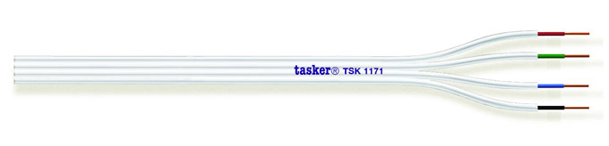 [TSK1171] TASKER - TSK1171 LITTEÄ JAETTAVA KAAPELI 4x0,50 mm2 -  PVC 100 m KELA - VALKOINEN
