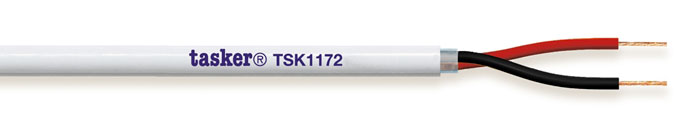 TASKER - TSK1172 TAIPUISA 2x0,50 mm2 KAAPELI -  PVC 100 m KELA - VALKOINEN