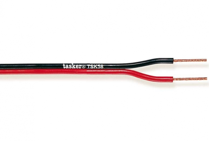 TASKER - TSK58 KAIUTINKAAPELI 2x4,00 mm2 with CCA JOHTIMET 100 m KELA - PUNAINEN-MUSTA