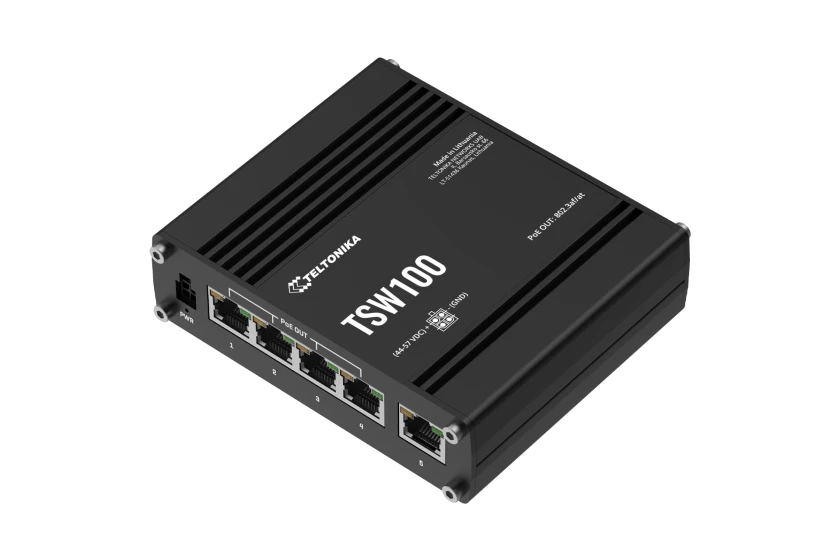 Teltonika TSW100 - Ethernet Kytkin 5 Porttinen Gigabit - PoE