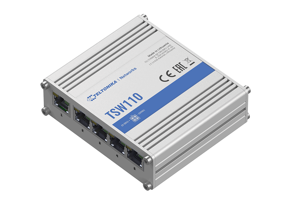 Teltonika TSW110 - Gigabit Ethernet-kytkin 5-porttinen Metalli Runko