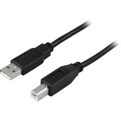 [USB-250S] DELTACO USB-250S - USB 2.0 -KAAPELI -   A UROS -  B UROS -  5m -  MUSTA