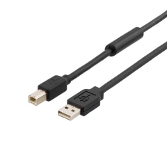 DELTACO USB-EX10M - Aktiivinen 10m USB 2.0 kaapeli Tyyppi A Uros - Tyyppi B Uros - Musta