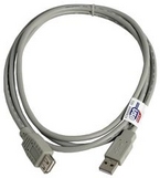 [68915] USB2-AAMF300 - USB2.0 Jatkokaapeli 3.0m Liittimet USB A uros / Naaras - Harmaa