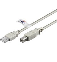 USB2-AB200 - USB2 Kaapeli Suojattu 2m Liittimet; USB A Uros / USB B Uros - Harmaa