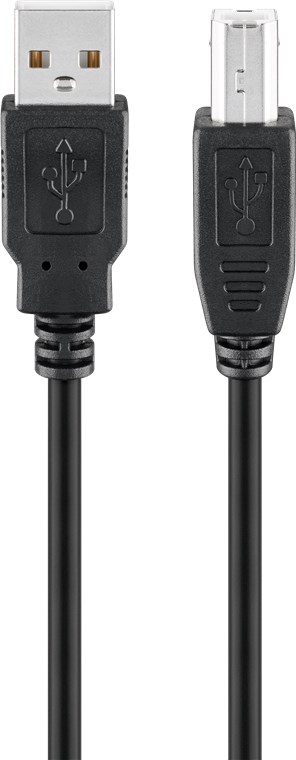 [93597] GOOBAY USB2-AB300M, USB2 KAAPELI 3m LIITTIMET USB A UROS / USB B UROS MUSTA
