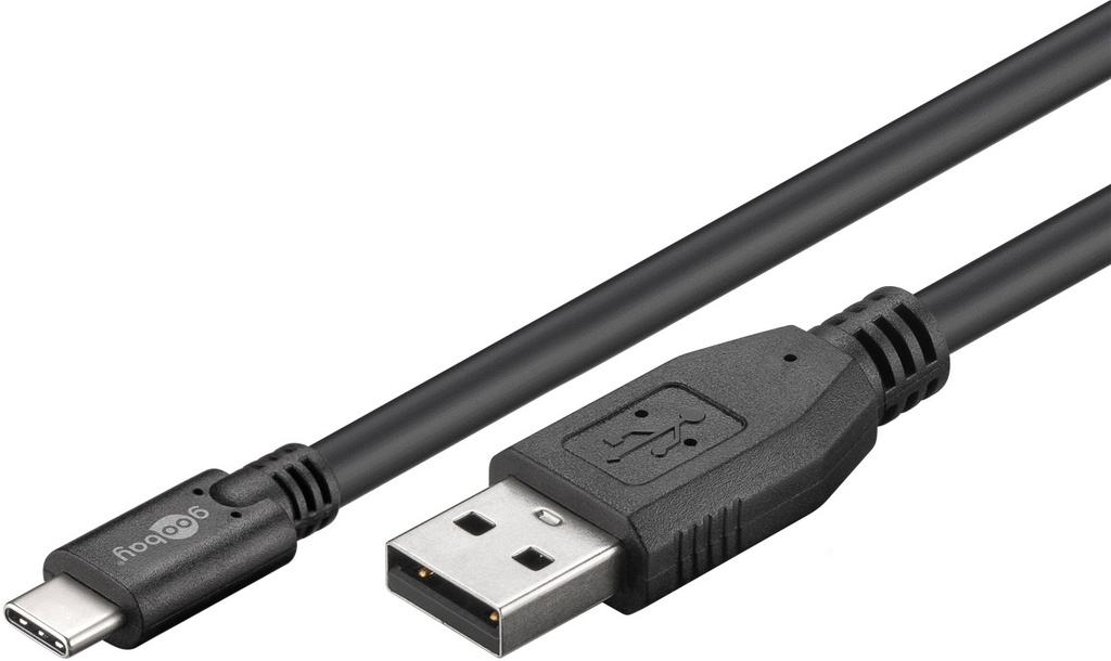 GOOBAY USB2-AC050M, USB2 KAAPELI 1m LIITTIMET USB A UROS / USB C UROS MUSTA