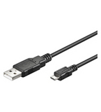 [93922] USB2.0 Kaapeli 0.6m Liittimet USB A Uros - Micro B U Musta - USB2-MICRO-B60