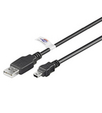 USB2-MINI5-B300 - USB2.0 Kaapeli 3m Liittimet USB (A) uros / USB mini (B) - Musta