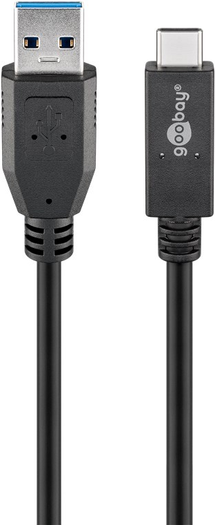 [41074] GOOBAY USB41074, USB C 3.1 gen 2 / USB A kaapeli 1m MUSTA