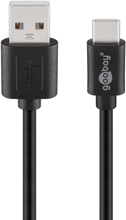 GOOBAY USB55467, USB 2.0 A UROS / C UROS KAAPELI 0.5m  - MUSTA