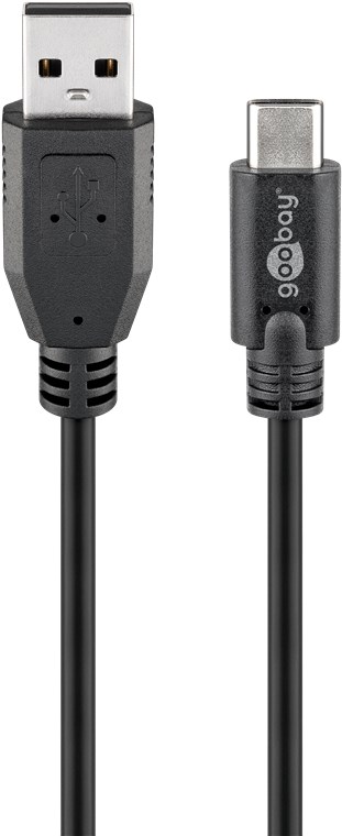 GOOBAY USB55469, USB 2.0 A UROS / C UROS KAAPELI 3m  - MUSTA