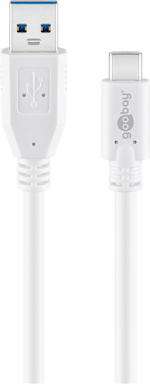 GOOBAY USB67188, USB 3.0 A UROS / C UROS KAAPELI 1m  - VALKOINEN