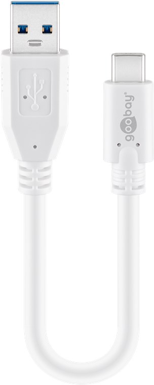 [67189] GOOBAY USB67189, USB 3.0 A UROS / C UROS KAAPELI 0.20m  - VALKOINEN