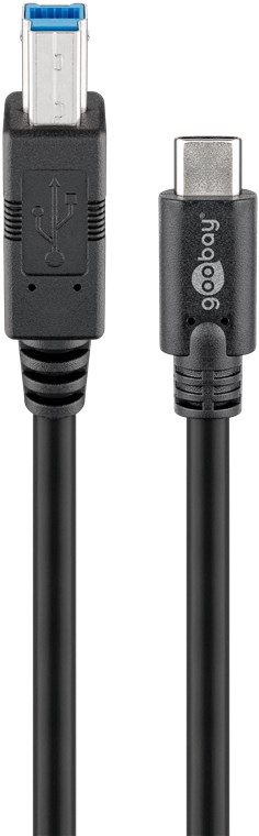 [67986] GOOBAY USB67986, USB C - USB 3.0 B UROS/UROS 1m MUSTA