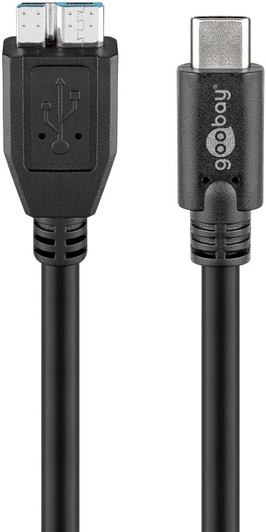 GOOBAY USB67995, USB C / USB3.0 Micro B UROS/UROS 0,6m MUSTA