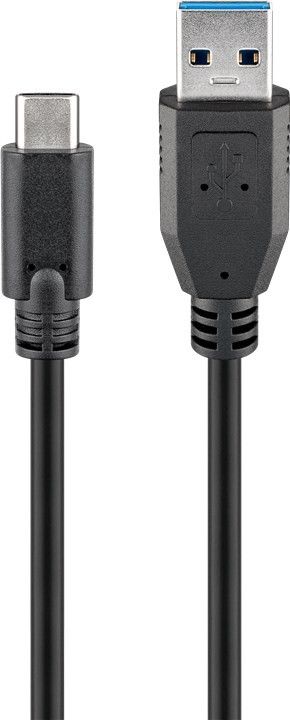 [73141] USBA3-USBC-3M - USB 3.0 A UROS / C UROS KAAPELI 3m  - MUSTA