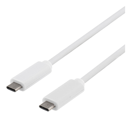 DELTACO USBC-1059, USB 3.1 C Gen1 UROS/UROS 1m VALKOINEN