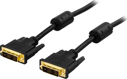 DELTACO VE011-A - DVI SINGLE LINK MONITORIKAAPELI DVI-D 18+1-PIN UROS-UROS - 2m - MUSTA