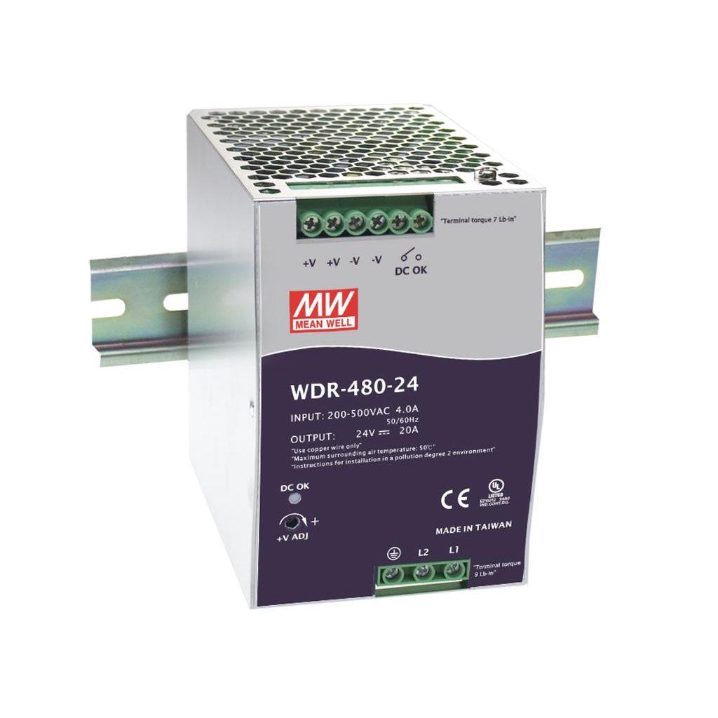 [WRD-480-48] MEAN WELL WDR-480-48 - Teholähde DIN-kisko 480W 48V 10A