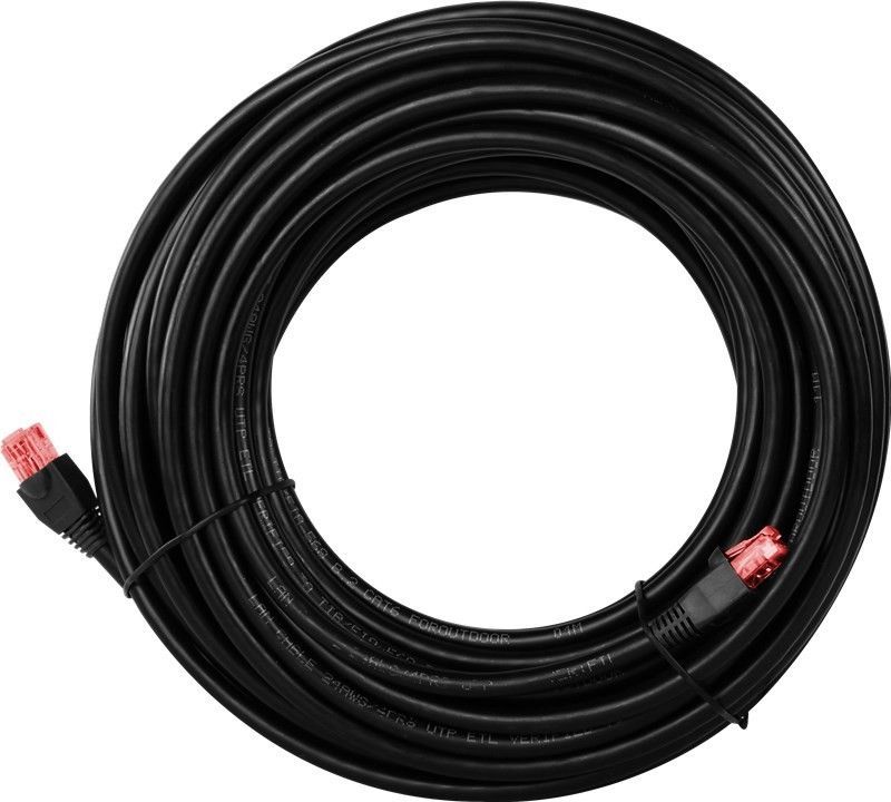 WEC55432 - CAT6 KAAPELI 10m ULKOKÄYTTÖÖN U/UTP UV SUOJATTU - Musta