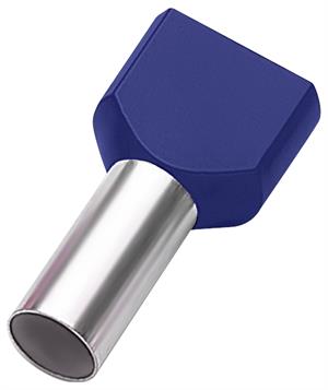 [11031005T] ELEMATIC 11031005T TWIN Eristetty pääteholkki 2X0,75 mm2 8/15mm Sininen 500 kpl/pss
