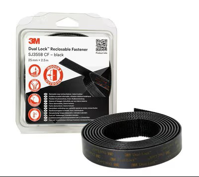 3M Dual Lock SJ355B CF tarranauha musta 25 mm x 2,5 m