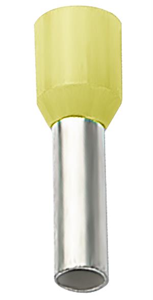 ELEMATIC E080 Eristetty pääteholkki 1,0 mm2 6/12mm Keltainen  500 kpl/pss