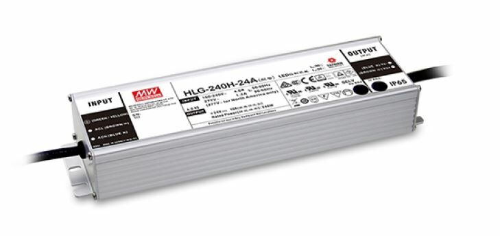 MEAN WELL HLG-240H-12 - LED Virtalähde 196W 12V 16A