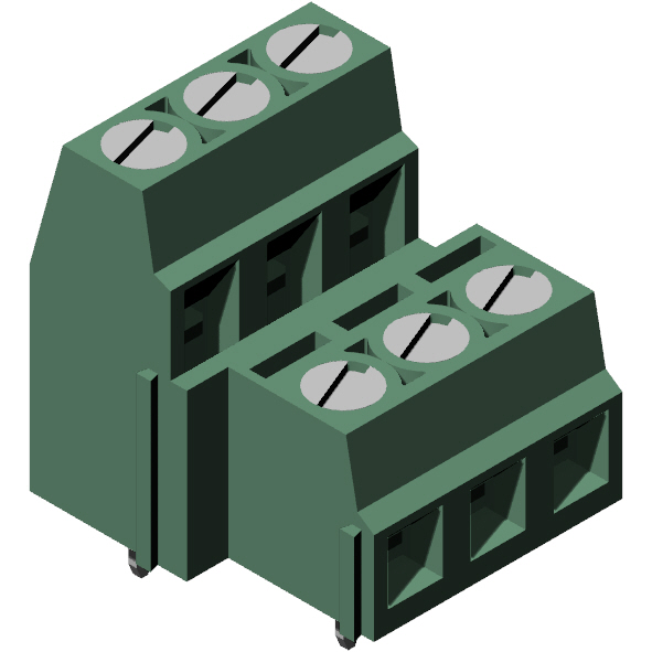DOUBLE LEVEL TERM. BLOCK POLES 3+3