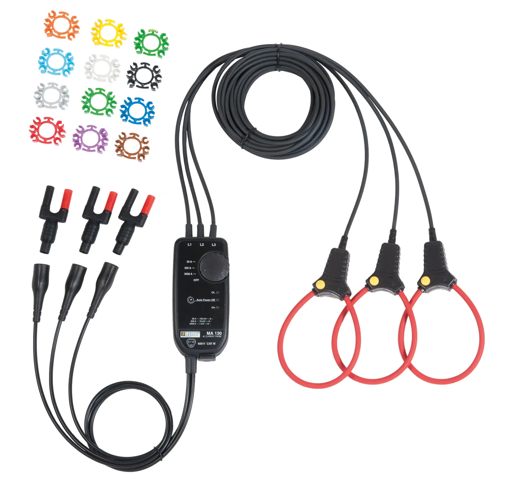 [P01120663Z] Chauvin-Arnoux P01120663Z - AmpFlex MA130 25cm Virtapihti kolmivaihe 4mm BNC