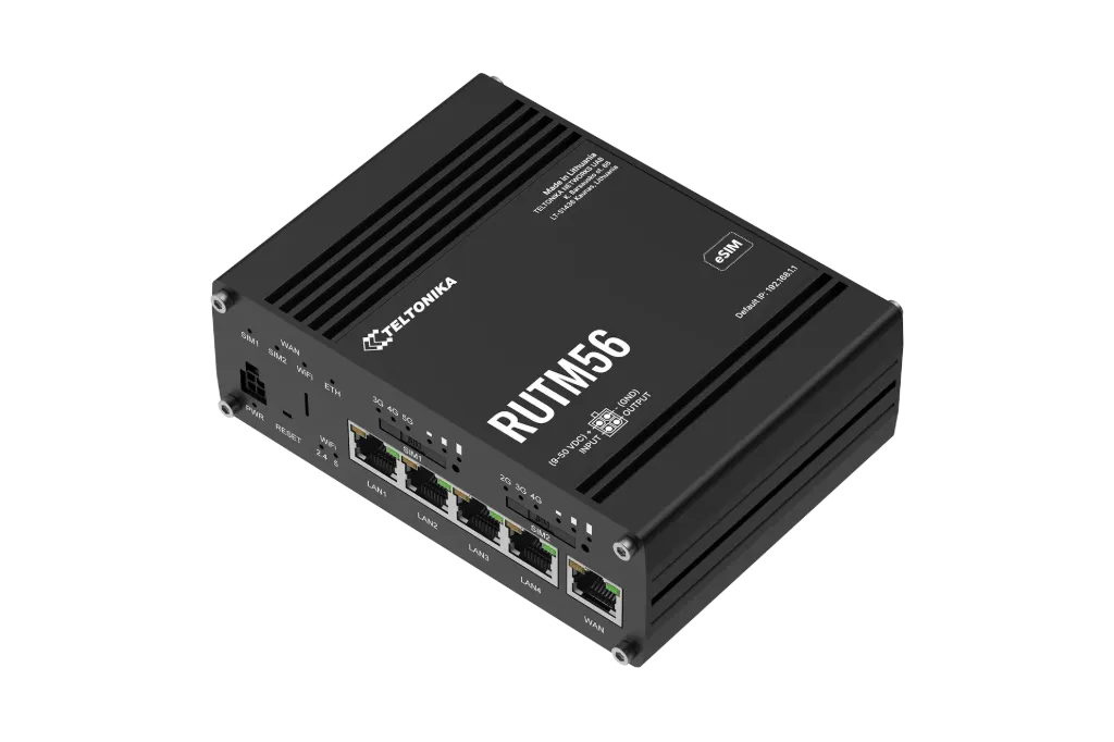TELTONIKA RUTM56 5G+4G reititin Dual Modem 2xSIM 5xGbit Ethernet RJ45 WIFI5