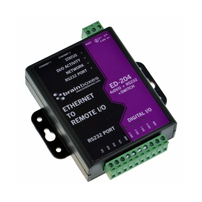 [ED-204] BRAINBOX ED-204 Ethernet 4 DIO + RS232 + kytkin